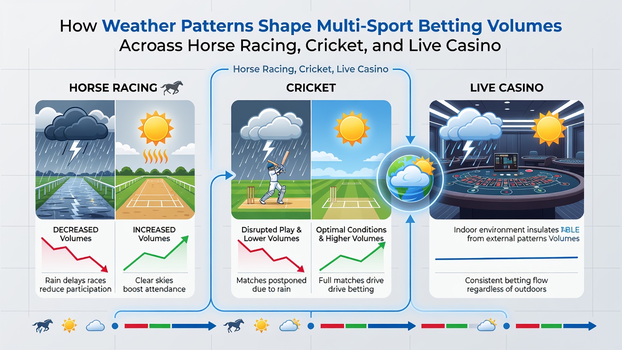 Live casino table activity during changing weather patterns